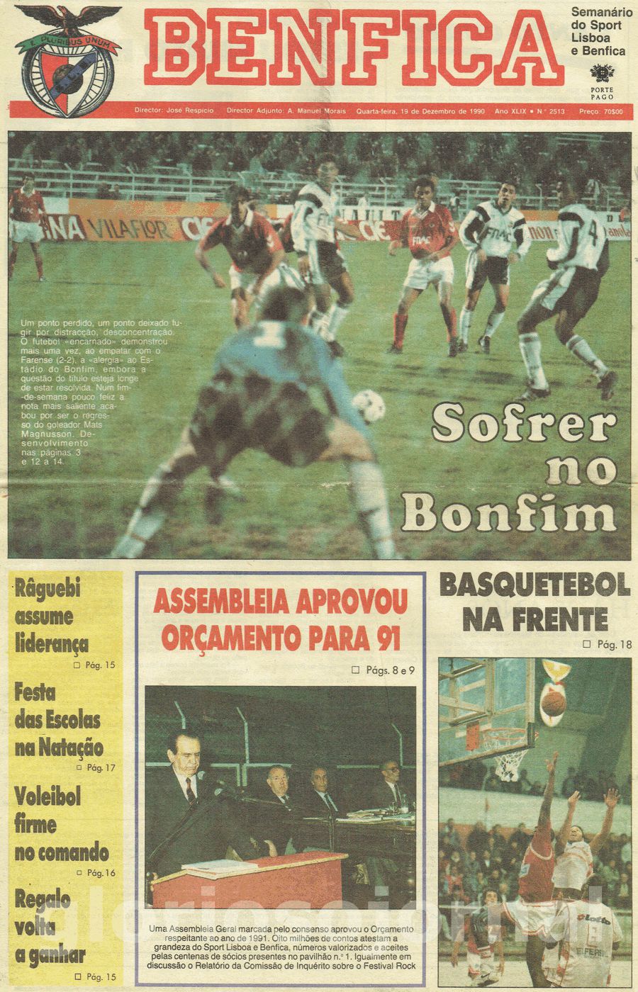 jornal o benfica 2513 1990-12-19